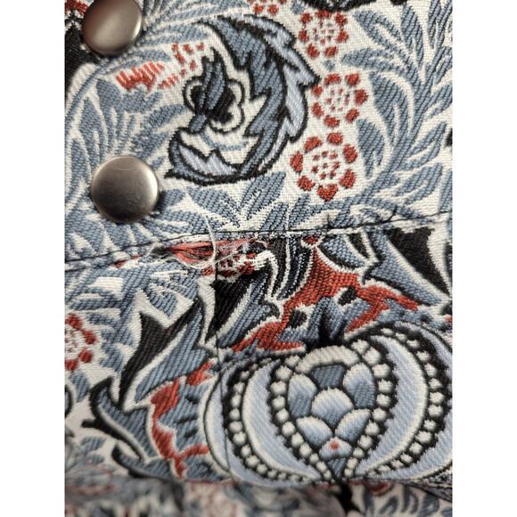 Urban Outfitters UO Juliet Cropped Jacquard Pant Size 4 Blue Gray Orange - Picture 10 of 10